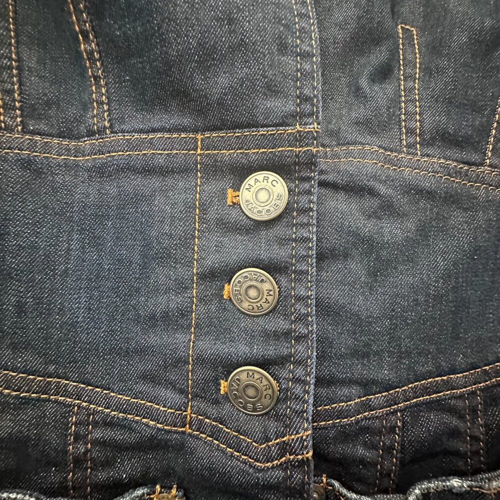 Marc Jacobs Vintage Dark Blue Denim Blazer Jacket Size 12 - Picture 3 of 7